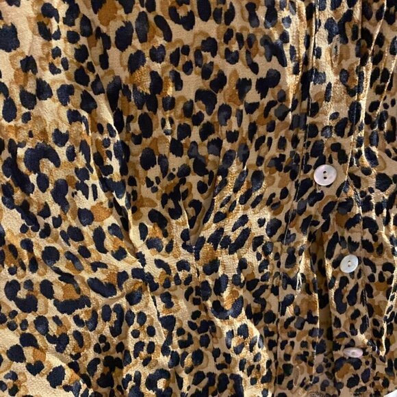 ZARA Printed Button Up Blouse Long Sleeves Cropped Small - Picture 9 of 14